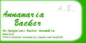 annamaria backer business card